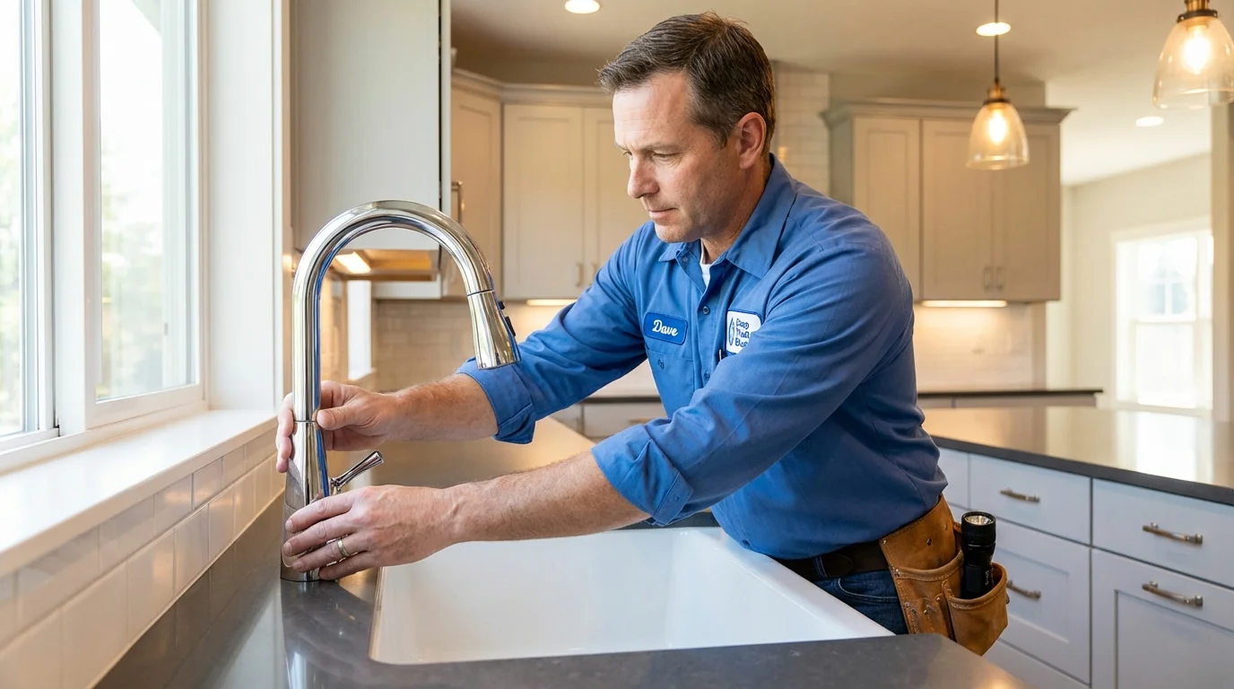 Kitchen faucet installation by Johns Plumbing LLC in Redmond