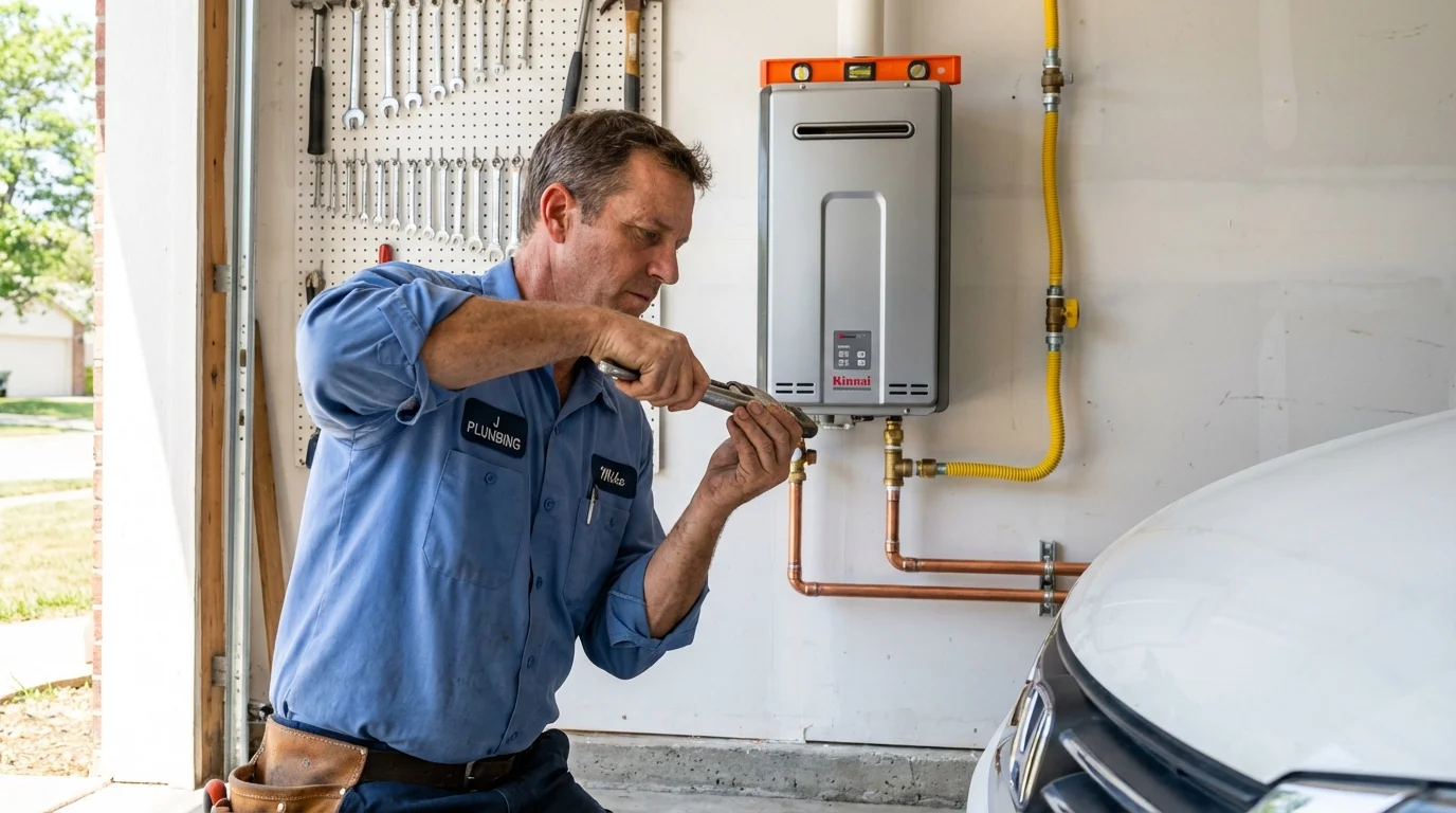 Tankless water heater installation by a Johns Plumbing LLC plumber in Redmond